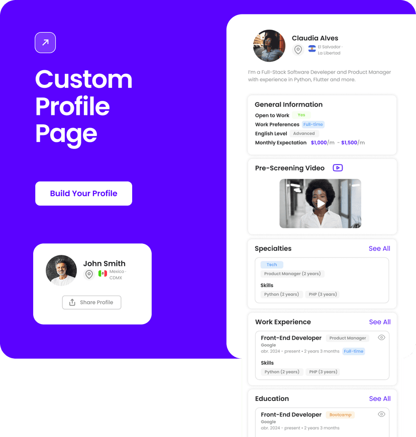Professional profile example